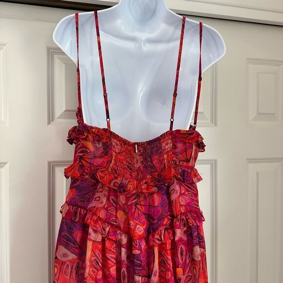 MISA LOS ANGELES Adrienne Midi Dress in Abstract Butterfly - Large - Picture 6 of 8